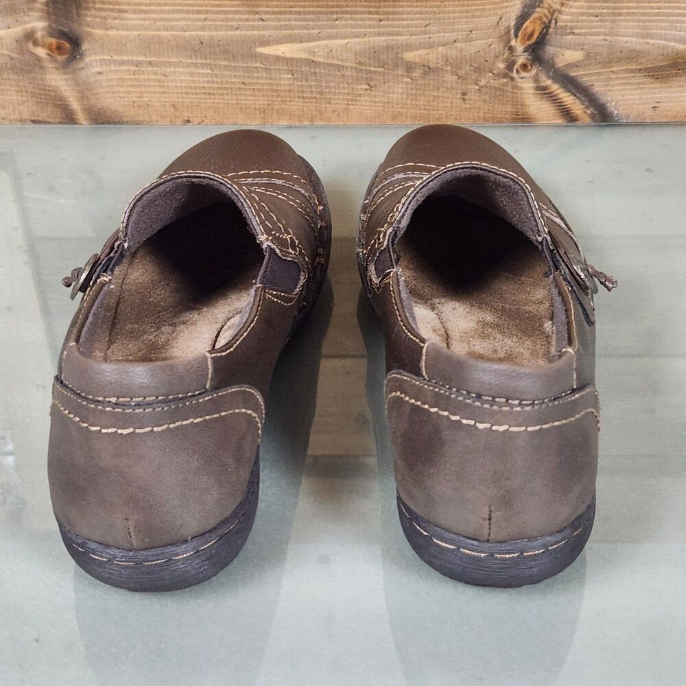 Earth Origins Brown Leather Slip On Comfort Shoes Womens Size 7M Casual - Picture 4 of 12
